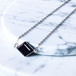 • NÉBULEUSE • Le collier Argent massif + Onyx noire