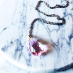 • ABSOLUE • Le collier Topaze rose + Or + Argent massif