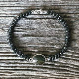 Bracelet Labradorite + Argent massif + Hématite